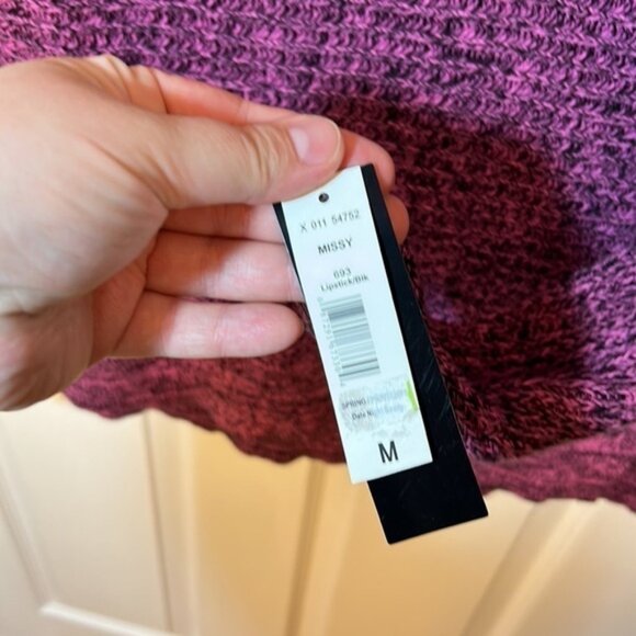 NWT Bianca Nygård Scoop Neck Sweater Medium Pink Black - Picture 2 of 7